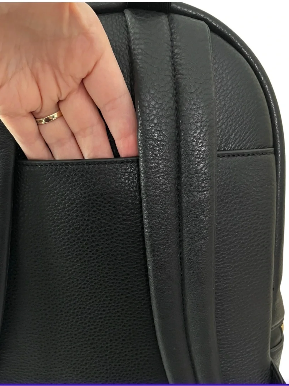 NWT Vera Bradley Modern Structured Genuine Cowhide Leather Backpack Black